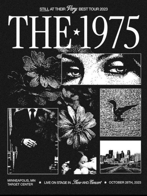 2023 Grunge, The 1975 Poster, Grunge Posters, Punk Poster, Vintage Poster Design, Matty Healy, Graphic Poster Art, Beautiful Dark Art, Tour Posters