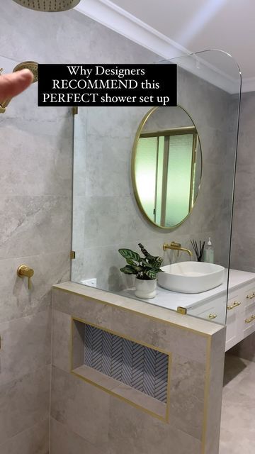 Full Wall Shelf, Half Shower Wall, Cleaning A Bathroom, Pony Walls, Hidden Shower, Half Wall Shower, Bathroom Niche, Shower Renovation, Hidden Shelf