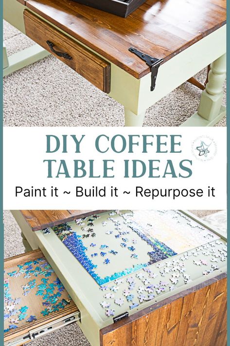 Bored of your old coffee table? Spruce it up and give it a new lease on life with our DIY coffee table makeover ideas. From thrifting to painting, discover how simple changes can transform your table from bland to grand. Add a dash of creativity to your living room today! Wallpaper Coffee Table, Coffee Table Diy Makeover, Upcycled Coffee Table Ideas, Coffee Table Makeover Ideas, Table Makeover Ideas, Repurposed Coffee Table, Easy Coffee Table, Upcycled Coffee Table, Square Ottoman Coffee Table