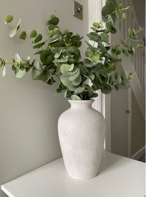 Set of 3 Inspired by Nature Eucalyptus 86cm Front Hall Decor, Window Sill Decor, Eucalyptus Stems, Wax Flower, Stone Vase, Elegant Vases, Flower Vase Arrangements, Hall Decor, Vase Arrangements