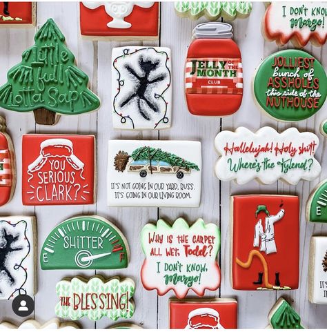 Christmas Vacation Cookies, Vacation Cookies, Christmas Sugar Cookie Designs, Christmas Vacation Party, Lampoons Christmas Vacation, Pumpkin Sugar Cookies, Christmas Drinking, Making Cookies, Winter Cookie