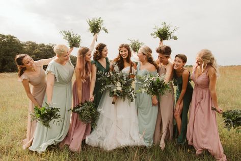 Our bridesmaids dress pallete included dusty rose, sage green, taupe, and dark green. It's exactly what I hoped it would be and more! Sage Pink Bridesmaid Dresses, Sage Green And Blush Wedding Bridesmaid Dress, Safe And Dusty Rose Wedding, Bridesmaids Dresses Sage Green And Blush, Mauve And Green Bridesmaid Dress, Pink And Sage Green Bridesmaid Dresses, Dusty Rose And Sage Green Rustic Wedding, Blush And Sage Green Bridesmaid Dresses, Sage Green And Dusty Rose Bridesmaid Dresses