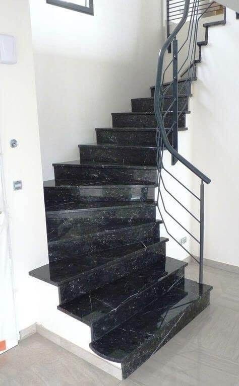 Granite Staircase Design, Stairs Tiles Design, Granite Stairs, Staircase Lighting Ideas, Marble Flooring Design, Staircase Design Modern, Marble Staircase, Marble House, Stairs Design Interior