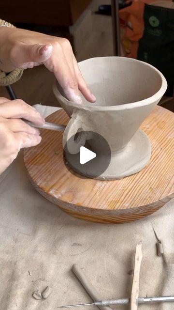 Ceramic Pour Over, Ceramics Videos, How To Make Ceramic, Pour Over Coffee Maker, Soft Clay, Pottery Videos, Cozy Mornings, Coffee Dripper, Slab Pottery