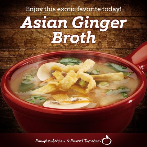 Recipe: Asian Ginger Broth – Sweet Tomatoes & Souplantation Recipes Souplantation Recipes, Ginger Broth, Tofu Soup, Comfort Soup Recipes, Ginger Soup, Recipes Asian, Special Occasion Food, Asian Soup, Broth Recipes