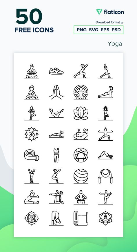 Icon Pack: Yoga | Lineal Yoga Icon, Yoga Vector, Free Doodles, Free Icons Png, Design Apps, Yoga Logo, Journal Lists, Doodle Fonts, Yoga Design