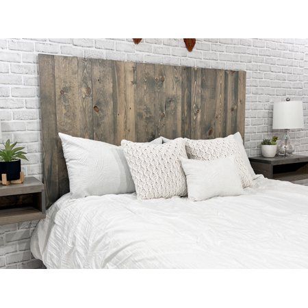 The Barn Walls queen wooden headboard in the Hanger model is built with real solid wood. It comes with 3 wooden bed panels which can easily be assembled upon arrival. Simply follow the instructions included to mount it to the wall. Next, just roll in your queen bed mattress against the wood headboard. Since the queen headboard is not attached to the bed frame the height can be adjusted to your like. Barn Walls crisp clean and minimalist profile queen headboards are enriched with various finishes King Size Bed Headboard, King Bed Headboard, California King Headboard, California King Size Bed, Beautiful Bedrooms Master, Grey Headboard, Rustic Headboard, King Size Headboard, Headboard Wall