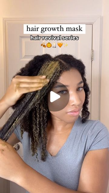 ALY ALVARADO | NATURAL HAIR on Instagram: "🧡🎃🕯️🍂 Ayurvedic hair growth mask for my hair revival series

👉🏽Amla, fenugreek, and neem, are such powerful natural ingredients with unique properties 

✨Amla is rich in vitamin C and antioxidants, strengthens hair follicles and promotes healthy scalp circulation

✨Fenugreek helps nourish the hair and prevent hair loss. Its anti inflammatory properties also help create a healthy environment for hair to thrive

✨Neem is known for its antibacterial and antifungal properties and can help with issues that hinder hair growth

I’m applying it to the lengths as well to strengthen my hair strands. These ingredients are so good that I also use them in my herbal hair oil available on my website🫶🏽

Do you use Ayurvedic hair masks?" Fenugreek Hair Mask, Fenugreek For Hair Growth, Hair Growth Mask, Ayurvedic Hair Growth, Herbal Hair Oil, Boo Thang, Hair Mask For Growth, Strengthen Hair Follicles, Ayurvedic Hair