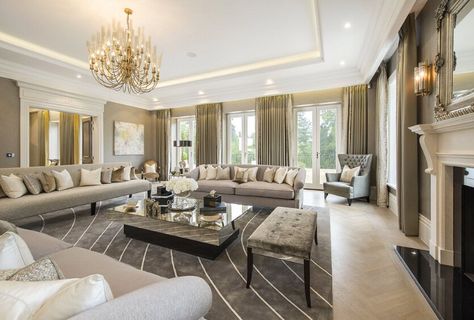 Dawn Hill, Wentworth Estate | Ascot Design Mansion Living Room, Mansion Living, Rich Living, Surrey England, England Homes, Rich Home, Mansion Interior, Mansions Luxury, Luxury Homes Dream Houses