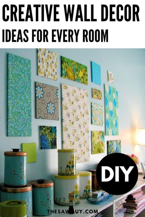 Homemade Artwork, Creative Wall Decor Ideas, Kids Bedroom Wall Decor, Koti Diy, Creative Wall Decor, Dekor Diy, Diy Wall Art Decor, Diy Kitchen Decor, Wall Decor Quotes