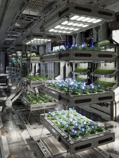 Lab Architecture Design, Future Laboratory Design, Futuristic Science Lab Aesthetic, Sci Fi Classroom, Solarpunk Interior, Solarpunk Tech, Scifi Factory, Futuristic Science Lab, Sci Fi Laboratory Concept Art