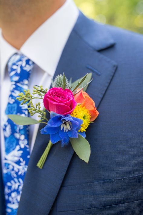 Bright Colored Boutonniere, Bright Dried Flower Arrangements, Teal And Pink Wedding Ideas, Bold Summer Wedding Colors, Colorful Wedding Boutonniere, Bright Colors Wedding Theme, Mexican Bouquet Of Flowers, Bright Wedding Shoes, Bright Floral Bouquets