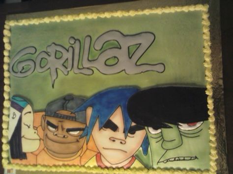 Gorillaz Birthday Party, Gorillaz Birthday Cake, Harry Styles Birthday, Silly Monkey, B Day Cake, Cake Icon, Monkeys Band, Dream Food, Mini Tortillas