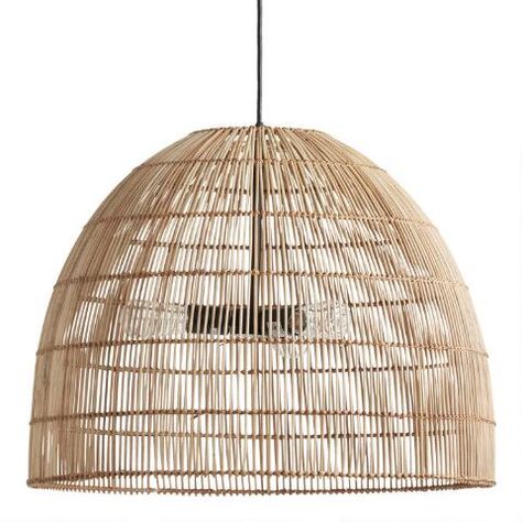 Rattan Dome 3 Light Pendant Lamp | World Market 3 Light Pendant, Pendant Chandelier, World Market, Light Pendant, Covered Patio, Pendant Lamp, Kitchen Ideas, Favorite Things List, Lamp Light