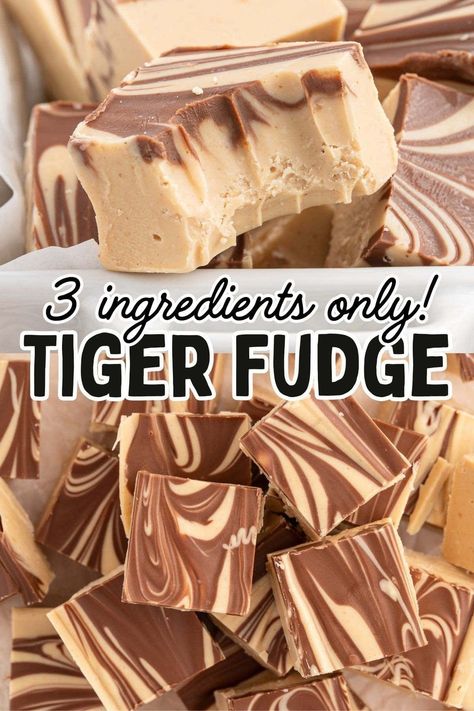 When a peanut butter fudge base begs to be marbled with a pretty chocolate swirl, it’s time to sink your teeth into the tastiest Tiger Butter Fudge. What could be better than a 4 ingredient foolproof fudge recipe that comes together in 5 fast minutes? Tiger Bark Recipe, Foolproof Fudge, Tiger Butter Fudge, Fudge Icing Recipe, Holiday Fudge Recipes, Tiger Butter, Holiday Fudge, Chocolate Peanut Butter Fudge, Butter Fudge