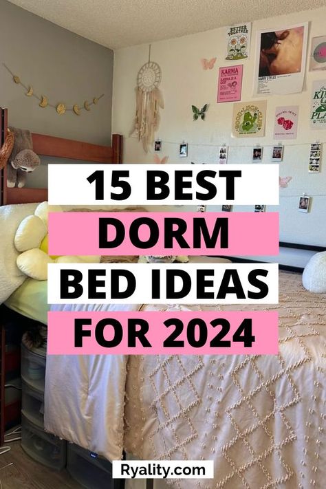 This is my favorite list of dorm bedding ideas I've seen for this year! Dorm Room Bedding Ideas, Room Bedding Ideas, Dorm Bedding Ideas, Dorm Room Bed, Trendy Dorm Room, Minimalist Dorm, Girl Dorms, Dorm Sweet Dorm, Dorm Room Bedding