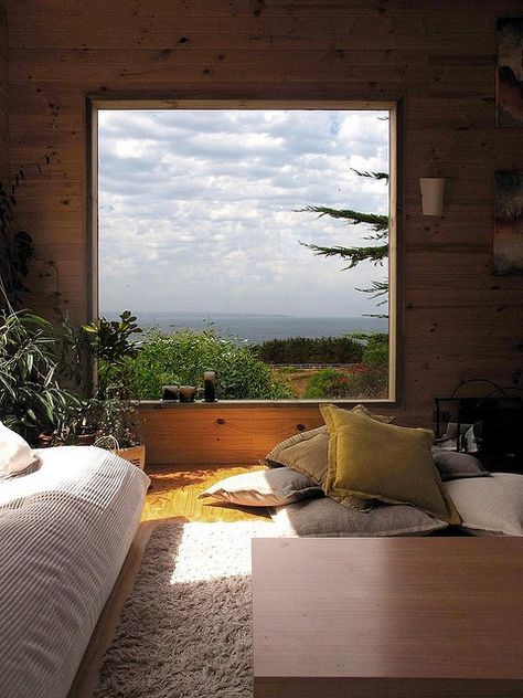 interior, bedroom, home decor, decorating ideas, modern luxury, industrial Design Interior Modern, City Project, Big Windows, Interior Aesthetic, Modern Cabin, Picture Windows, Inspiring Spaces, Window View, Design Del Prodotto