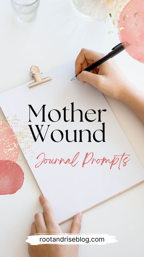 Over 40 journal prompts for anyone wanting to heal a mother wound left by a complicated mother child relationship - maybe it was an absent mother, a toxic mother, a neglectful mother, an abusive mother, a narcissistic mother, or just an unhealthy relationship with your mother growing up. These powerful journal prompts for mother wounds will help you break generational cycles of toxicity and trauma, heal your inner child, reparent yourself, and start generational healing. Mother Daughter Journal, Toxic Mother, Prompts For Healing, Parenting Journal, Mother Wound, Journal Prompts For Adults, Family Journal, Mom Journal, Womb Healing