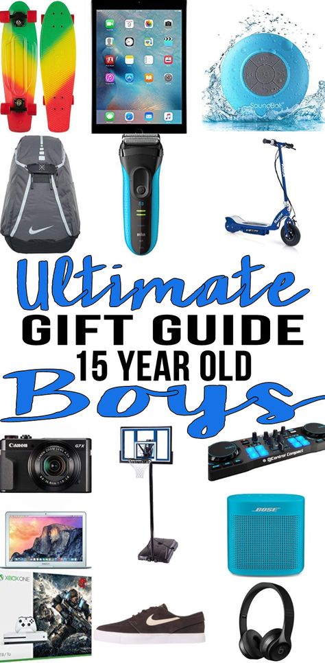 BEST Gifts 15 Year Old Boys! Top gift ideas that 15 yr old boys will love! Find presents & gift suggestions for a boys 15th birthday, Christmas or just because.Cool gifts for teen boys on their fifteenth bday.Wondering what to get a 15 year old boy for his birthday? We have you covered- get popular gift ideas- from gadgets to electronics to sports… find the best gift ideas for a tween,teen or teenage boy!Amazing products for son, grandson,nephew,or best friend.Shop what’s trending for 15 yr olds Boys 14th Birthday Ideas, Birthday Presents For Teens, Fourteenth Birthday, Birthday Present For Boyfriend, Teenager Boys, Teen Presents, Birthday Things, Cool Gifts For Teens, Presents For Boys