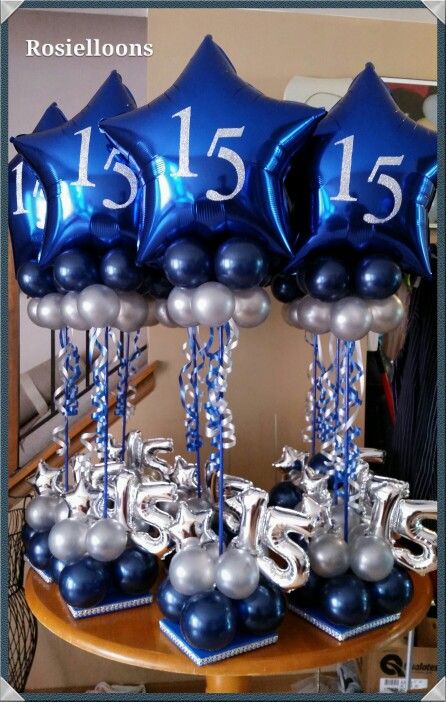 Rosielloons Sweet 15 Party Ideas Quinceanera, Sweet 15 Party Ideas, Sweet 16 Party Decorations, Shoe Lace Patterns For Vans, Blue Party Decorations, Quince Decorations, Quinceanera Decorations, Diy Balloon Decorations, Sweet 16 Birthday Party