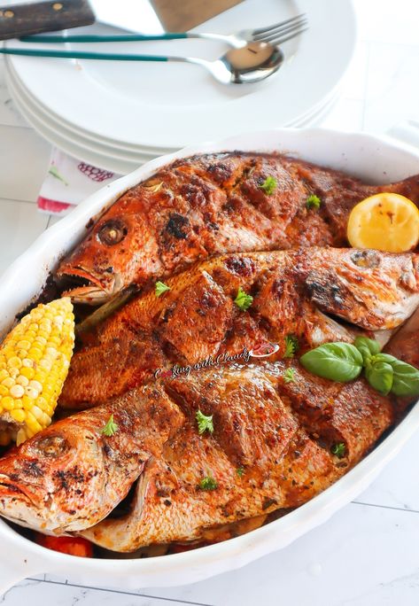 Oven Baked Red Snapper, Baked Pork Loin Chops, Baked Red Snapper, Whole Red Snapper, Red Snapper Recipe, Baked Lamb Chops, Baked Pork Loin, Grilled Red Snapper, Red Snapper Recipes