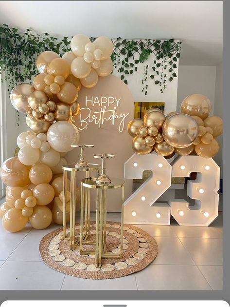 18th Birthday Decorations, 21st Birthday Decorations, Birthday Party Theme Decorations, 23rd Birthday, Golden Birthday, Birthday Balloon Decorations, Birthday Party 21, 18th Birthday Party, Gold Party