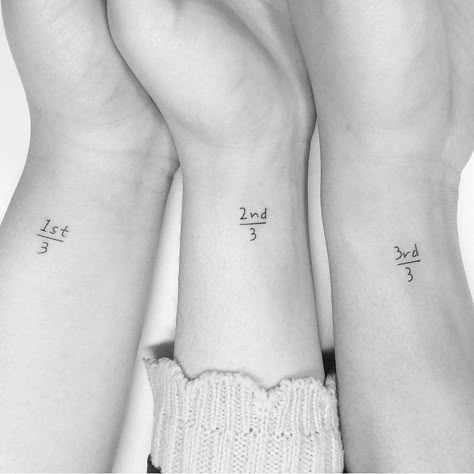 Three Small Tattoos, Tattoo For Three Siblings, Sibling Tattoos For 3 Sisters, Three Matching Tattoos, Three Sibling Tattoos, 3 Friend Tattoos, Three Sister Tattoos, Siblings Tattoo For 3, Partner Tattoos