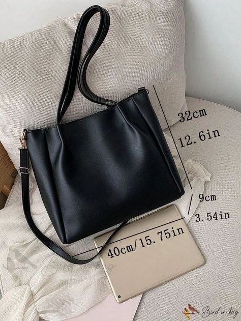 Bird in Bag - Shoulder Tote Bag, Large Capacity Tote Bag for Work and Travel for Teen Girls, College Students, Rookies and White- College Bags For Girls Student, College Bags For Girls, Black Side Bag, Tote Bag For Work, Uni Bag, Luxury Tote Bags, My Style Bags, Pretty Accessories, Canvas Leather Bag