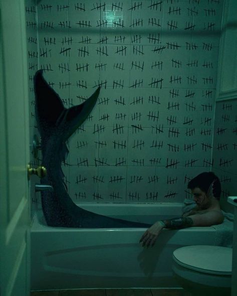 Mermaid In Captivity, Merman Caught In Net, Mermaid Pose Reference Photo, Sirencore Wallpaper, Siren Pose Reference, Siren Poses, Mermen Aesthetic, Male Siren Aesthetic, Thalassophobia Aesthetic