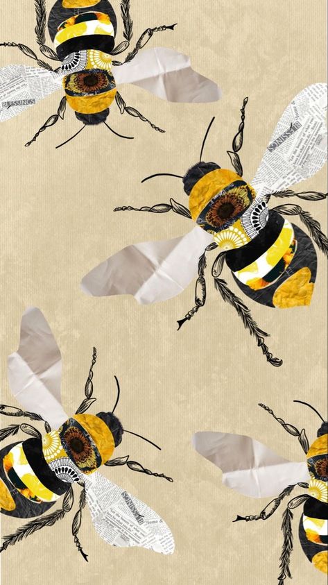 Bee Wallpaper, Bee Artwork, Bee Art, Art Wallpaper Iphone, Wallpaper Art, Procreate App, Digital Collage, Art Art, Wallpaper Iphone