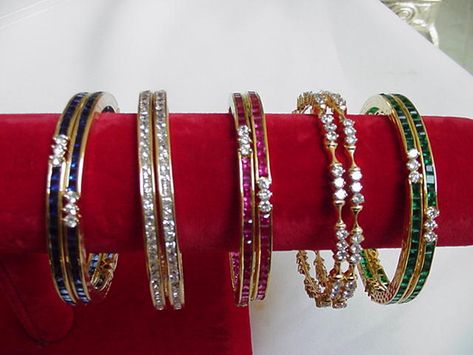 traditional/ versatile emerald ruby and diamond bangle designs Ruby Bangles Gold, Ruby Diamond Bangles, Ruby Bangles Indian, Ruby Emerald Bangles, Emerald Bangles, मेहंदी डिजाइन, Ruby Bangles, Ladies Bangles, Gold Pearl Jewelry