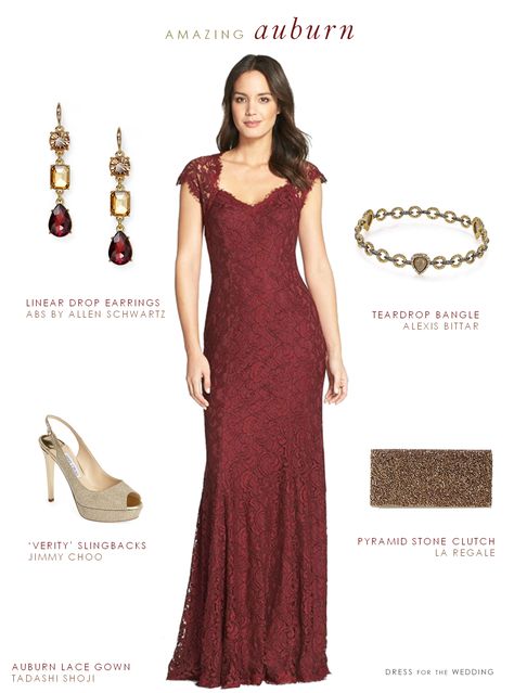 Burgundy Lace Gown. A formal deep red gown for the Mother-of-the-Bride, a bridesmaid, or a formal wedding guest. A beautiful color for autumn and winter! Burgundy Dress Accessories, Burgundy Dress Fall, Burgundy Sequin Dress, Vestidos Color Vino, Burgundy Gown, Sparkly Prom Dress, Wine Dress, Strapless Prom Dress, Dress Bride