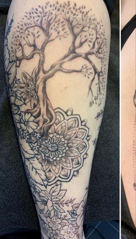 Flower Vine Tattoo, Tree Of Life Mandala, New Beginning Tattoo, Vine Tattoo, Tree Tattoo, Tattoo Inspo, A Tree, New Beginnings, Tree Of Life