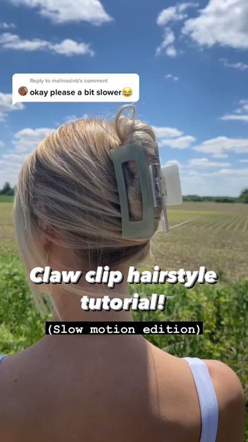 Loose Hair Clip Style, Claw Clip Hair Styles For Thick Hair, How To Use A Jaw Hair Clip, Hairclip Tutorial Short Hair, How To Pull Your Hair Up In A Clip, Claw Clips Tutorial, How To Use Large Hair Clips, Clipping Hair Back, Medium Length Hair In Claw Clip