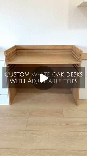 Adjustable Study Table Design, Kids Adjustable Desk, Adjustable Desk Ideas, Diy Adjustable Desk, Kids Study Table Ideas For Two, Kids Desk Diy, Oak Desks, Adjustable Study Table, Adjustable Table Height