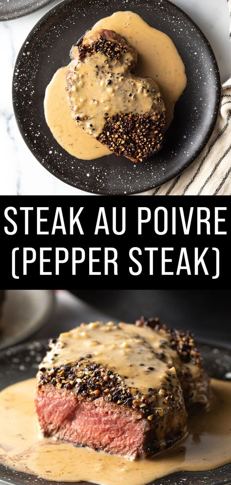 Recipes For Dinner Steak, Steak Cream Sauce, Peppercorn Sauce For Steak, Steak Recipes For Dinner, French Steak, Steak On The Grill, Salad Steak, Steak Dinner Recipes, Grill Steak