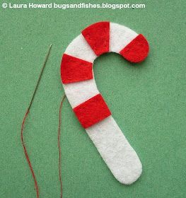 Felt Candy Cane, Felt Candy, Shabby Chic Christmas Ornaments, Candy Cane Ornaments, Diy Montessori Toys, Felt Christmas Tree Decorations, Felt Ornaments Patterns, Gingerbread Crafts, Christmas Stockings Diy