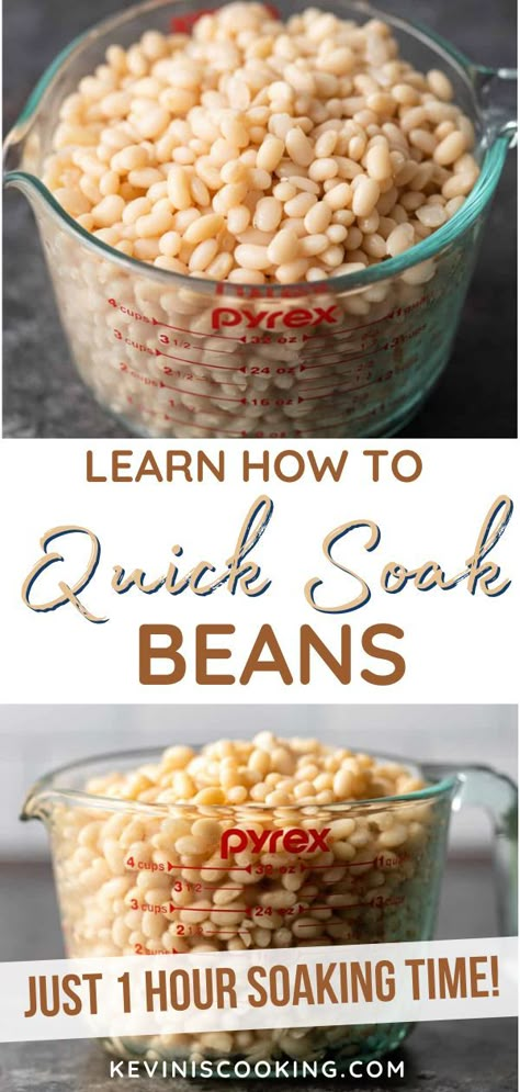 Quick Soak Beans, Navy Bean Recipes, Soak Beans, Dry Beans Recipe, Navy Bean Soup, Soup For Dinner, White Bean Recipes, How To Soak Beans, Soup Beans