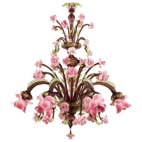 For Sale on 1stDibs - This majestic Murano glass chandelier is a tribute to the rose, displayed in a polychrome glass bouquet in pink tones that compose both the decorative Flower Chandelier, Classic Chandelier, Classic Chandeliers, Murano Chandelier, Italian Chandelier, Deco Luminaire, Light Amethyst, Murano Glass Chandelier, Handmade Lighting