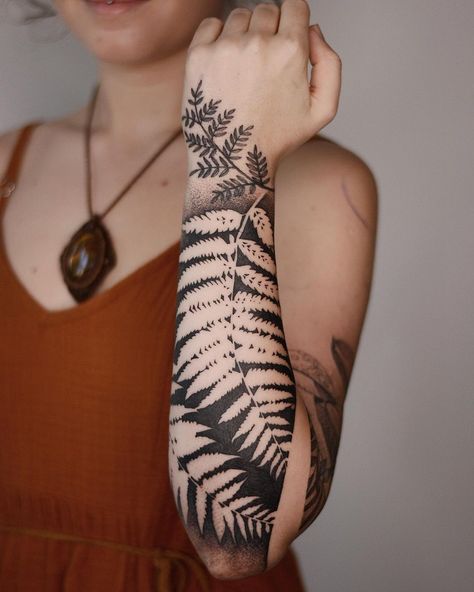 Negative Tattoo, Polish Tattoos, Fern Tattoo, Free Hand Tattoo, Plant Tattoo, Botanical Tattoo, 문신 디자인, Nature Tattoos, Dope Tattoos