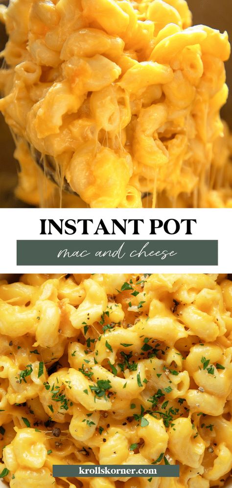 Instant Pot Mac and Cheese • Kroll's Korner Homemade Creamy Mac And Cheese, Pressure Cooker Mac And Cheese, Instant Pot Mac And Cheese, Pot Mac And Cheese, Baby Dinner, Making Mac And Cheese, Creamy Mac And Cheese, Main Dish Salads, Perfect Pasta