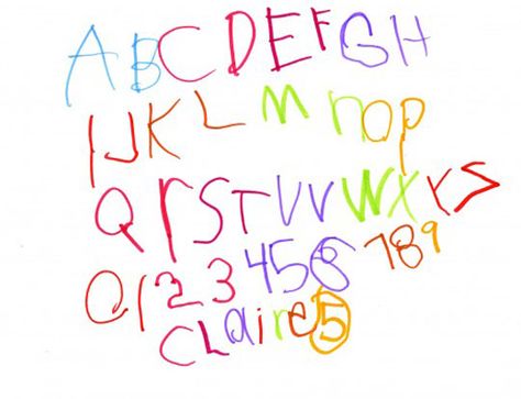 writing (could be on beer can, etc) Kids Handwriting, Writing Fonts, Wall Writing, Letters For Kids, Alphabet Art, Alphabet For Kids, Learning To Write, Handwriting Fonts, Kids Writing