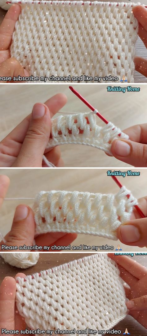 Long Crochet Hook Patterns, Step By Step Crochet Stitches, How To Do Tunisian Crochet, Tunisian Crochet Stitches Patterns, Tunisian Knit Stitch Patterns, Tunisian Blanket Pattern Free, Tunsinian Crochet Stitches, Tunisian Crochet Patterns Blanket, Tunisian Crochet Patterns Free Beginner Blanket