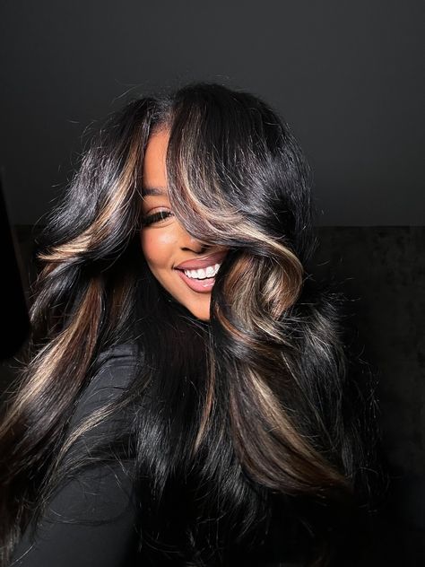 Cute Hair Colors, Pretty Hair Color, Hair Affair, Hair Laid, Hair Crush, Baddie Hairstyles, Hair Color For Black Hair, Hair Waves, Down Hairstyles