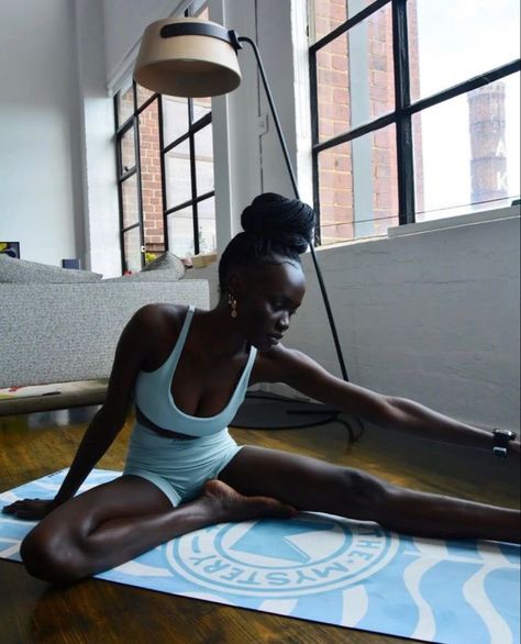 Yoga Bikram, Fitness Vision Board, Yoga Aesthetic, Vision Board Pictures, Natural Tree, Suede Top, Black Femininity, Black Person, Healthy Girl