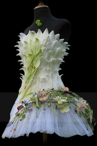 Tinkerbell living flower fairy dress made of lily petals. I love this idea for the bodice on my Tinkerbell cosplay! Fairy Dresses, Fairy Clothes, Garden Fairy, Fairy Fashion, Fairy Costume, Floral Fashion, Fairy Dress, Flower Fairy, Moda Vintage