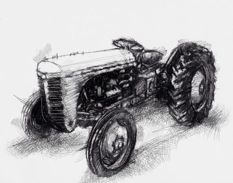 Artist Sean Briggs producing a sketch a day Old tractor  ##art#drawing#sketch ##tractorhttp://etsy.me/1rARc0J Tractor Sketch, Tractor Drawing, Farm Prints, Tractor Art, Oak Tree Tattoo, Ferguson Tractor, Old Tractor, Old Tractors, Sketch A Day