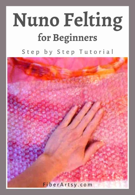 Step by step tutorial teaches you how to nuno felt with sheep wool or alpaca fiber and silk. Learn how to nuno felt a lovely shawl or scarf. How To Make Wool Felt, How To Wet Felt Tutorials, Nuno Felting Ideas, Wet Felted Scarf, Wet Felting Projects For Beginners, Wet Felting Projects Tutorials, How To Wet Felt, Wet Felting Ideas, Needle Felting Tutorials Step By Step