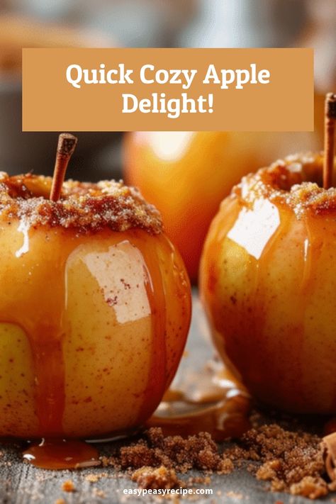 Two baked apples drizzled with caramel and coated in cinnamon sugar. Baked Apple In Air Fryer, Baked Apple Air Fryer, Air Fryer Baked Apples Recipes, Air Fryer Baked Apples, Quick Healthy Dessert, Air Fryer Apples, School Cookies Recipe, Baked Apples Recipe, Baked Apple Recipes