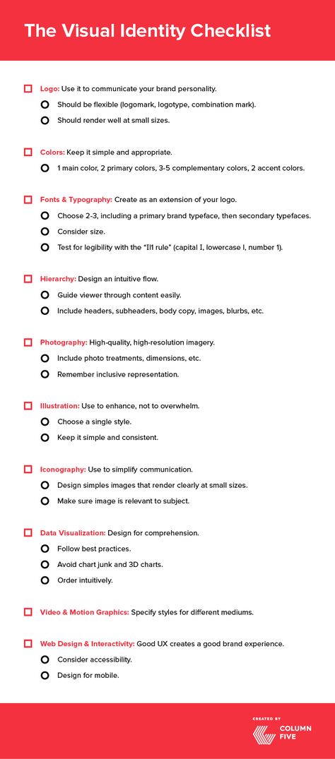 Everything to Include In Your Visual Identity (Plus Tips & Checklist) Branding Design Tips, Brand Style Guide Inspiration, Branding Step By Step, Digital Marketing Checklist, Clothing Brand Checklist, Brand Identity Guide, Visual Identity Branding, Visual Branding Identity, Visual Branding Design